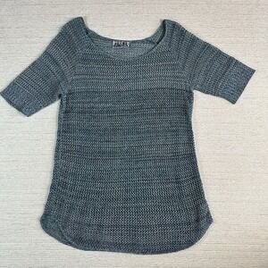 Vintage 90'S Open Knit Short‎ Sleeve Spring Summer Top Vacation Beach Layer